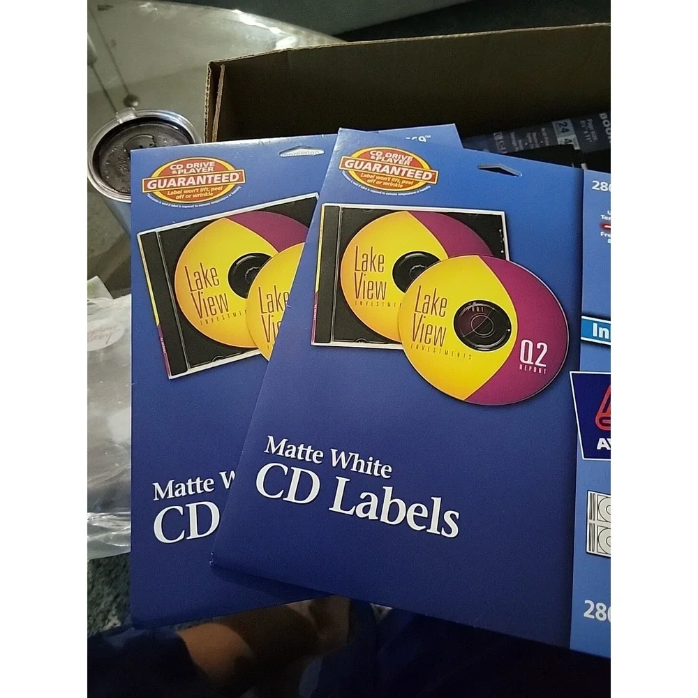 Avery Matte White CD Labels 28669 Ink‎ Jet Lot of 2 New